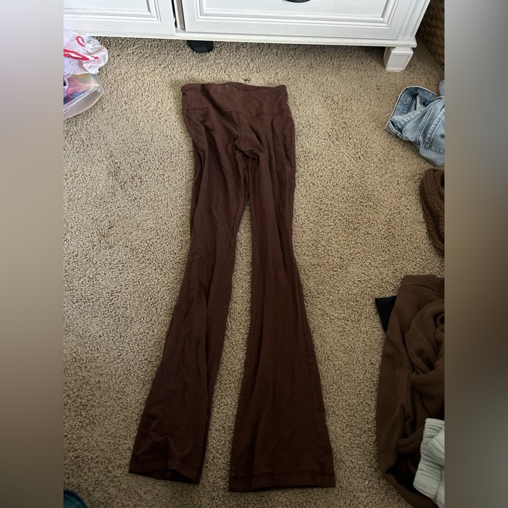brown flare leggings